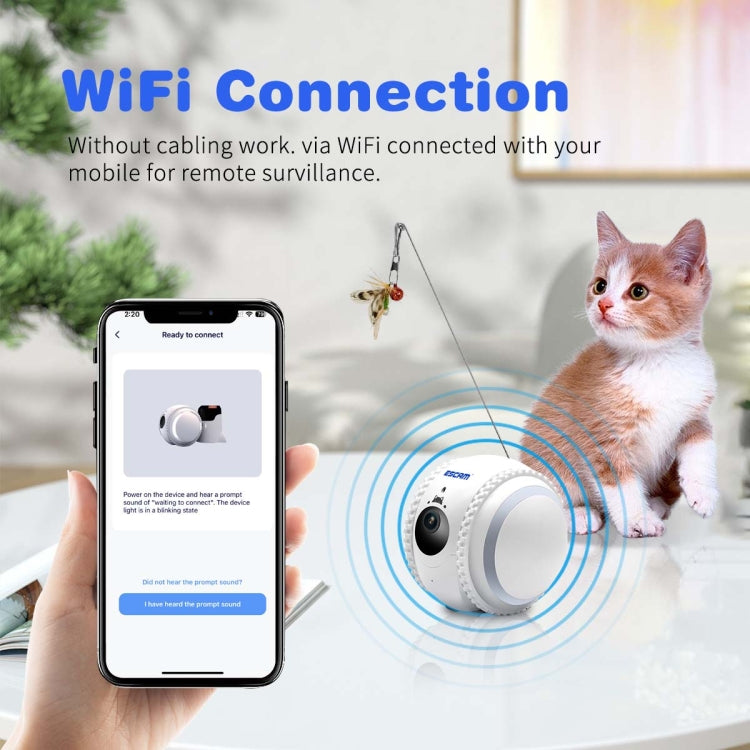 ESCAM QF011 2MP Smart Pet Robot Camera with Night Vision & APP Remote Control(EU Plug) by ESCAM