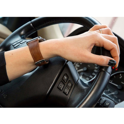 For Apple Watch 5 & 4 44mm / 3 & 2 & 1 42mm Round Tail Retro Crazy Horse Texture Leather Watch Band(Light Brown) by bashfashion