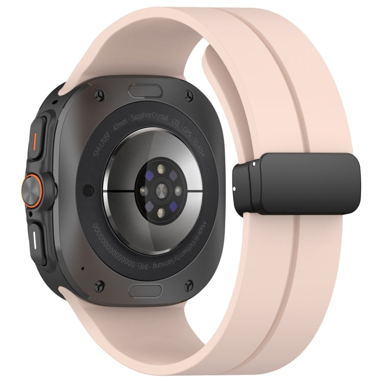 For Samsung Galaxy Watch Ultra 47mm / Ultra 2025 Magnetic Folding Buckle Silicone Watch Band(Pink) by bashfashion