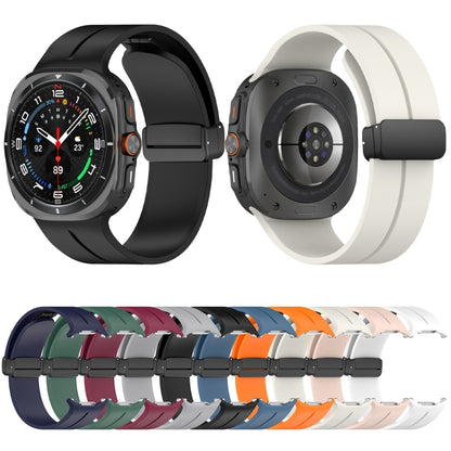 For Samsung Galaxy Watch Ultra 47mm / Ultra 2025 Magnetic Folding Buckle Silicone Watch Band(Pink) by bashfashion