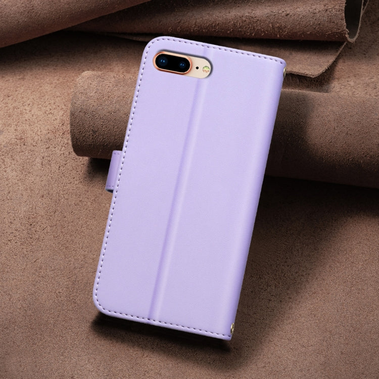 For iPhone 16e Square Texture Leather Phone Case(Purple) by bashfashion