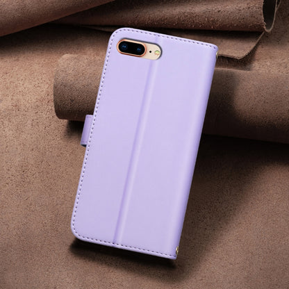 For iPhone 16e Square Texture Leather Phone Case(Purple) by bashfashion