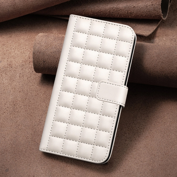 For iPhone 16e Square Texture Leather Phone Case(Beige) by bashfashion