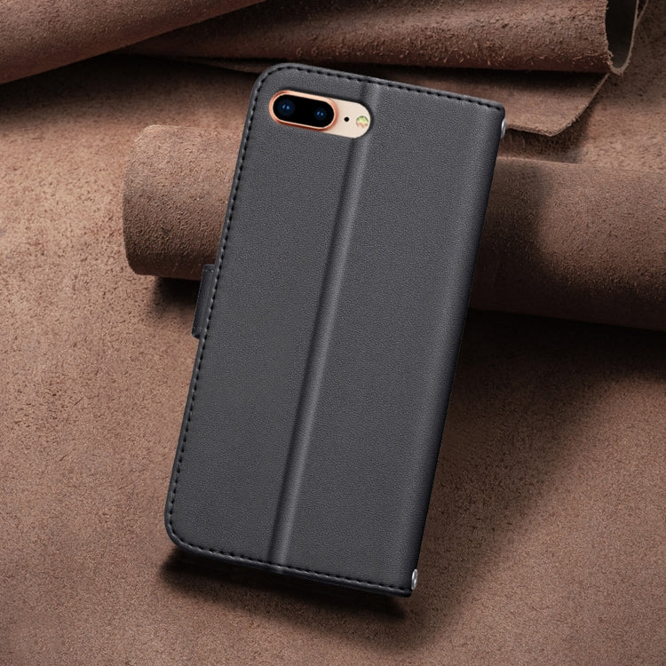 For iPhone 16e Square Texture Leather Phone Case(Black) by bashfashion