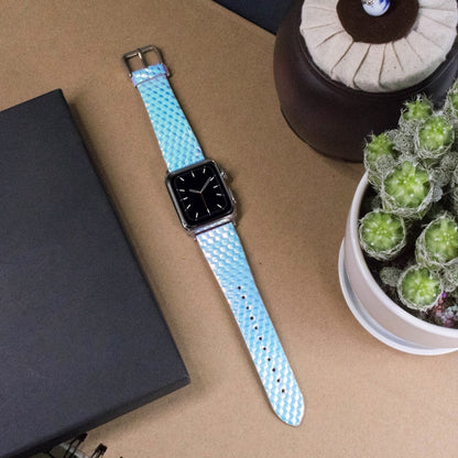 For Apple Watch 5 & 4 44mm / 3 & 2 & 1 42mm Discolor Glitter Fish Scale Texture Watch Band(Rhombic) by bashfashion