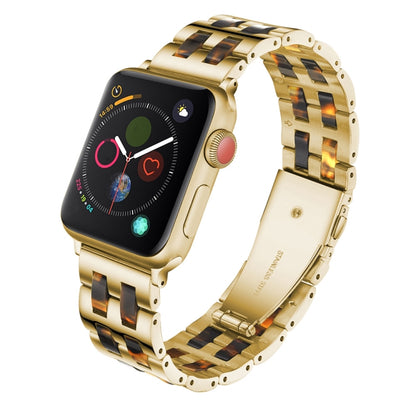 For Apple Watch Series 8&7 41mm / SE 2&6&SE&5&4 40mm / 3&2&1 38mm Stainless Steel + Resin Watch Band(Hawksbill) by bashfashion