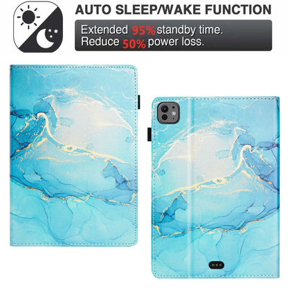 For iPad Pro 11 2025 / 2024 Marble Litchi Leather Smart Tablet Case(Green) by bashfashion