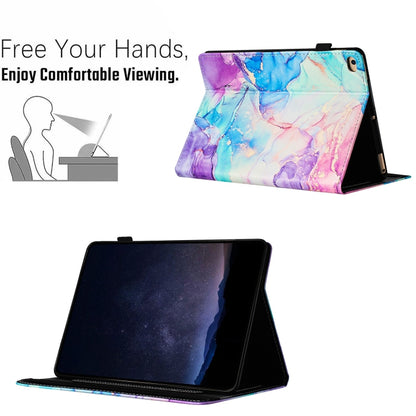 For iPad mini 5 / 4 / 3 / 2 / 1 Marble Litchi Leather Smart Tablet Case(Purple Blue) by bashfashion