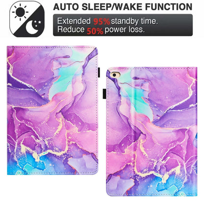 For iPad Air / Air 2 / 9.7 2018 Marble Litchi Leather Smart Tablet Case(Purple) by bashfashion