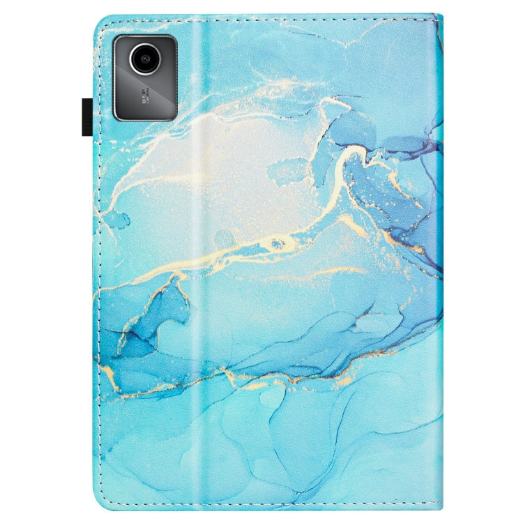 For Lenovo Tab M11/ Xiaoxin Pad 11 2024 Marble Litchi Leather Smart Tablet Case(Green) by bashfashion