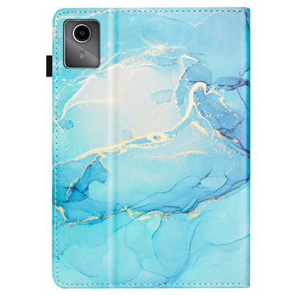 For Lenovo Tab M11/ Xiaoxin Pad 11 2024 Marble Litchi Leather Smart Tablet Case(Green) by bashfashion