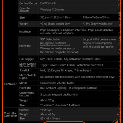 ONE-NETBOOK OneXPlayer X1 mini 8.8 inch Handheld Game Console, 64GB+2TB, Windows 11 AMD Ryzen 7 8840U(Black) by ONE-NETBOOK