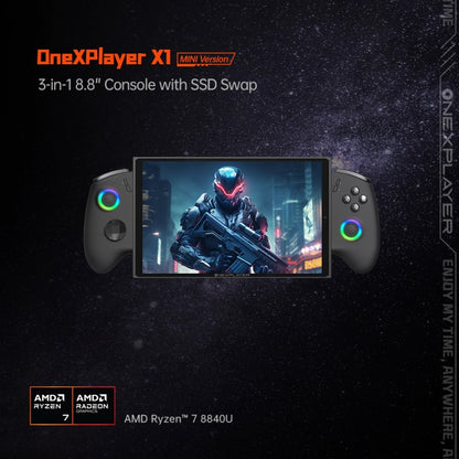 ONE-NETBOOK OneXPlayer X1 mini 8.8 inch Handheld Game Console, 32GB+2TB, Windows 11 AMD Ryzen 7 8840U(Black) by ONE-NETBOOK