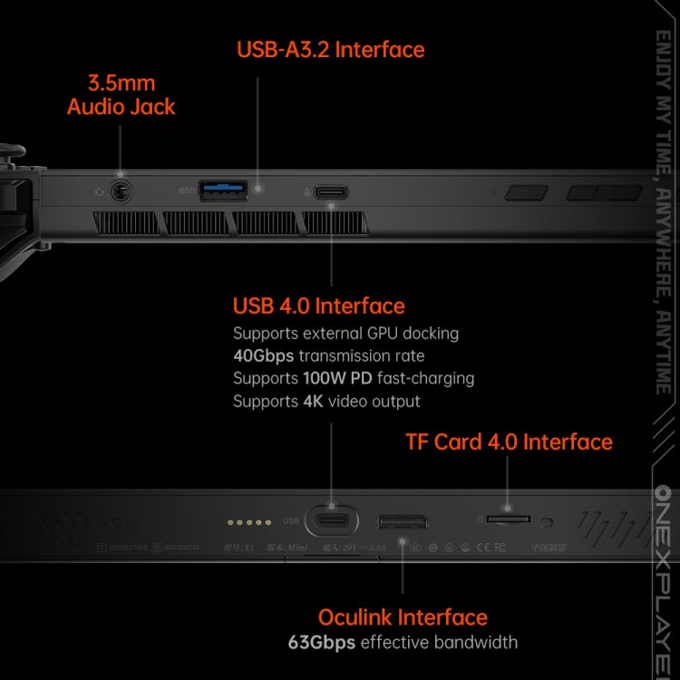 ONE-NETBOOK OneXPlayer X1 mini 8.8 inch Handheld Game Console, 16GB+512GB, Windows 11 AMD Ryzen 7 8840U(Black) by ONE-NETBOOK