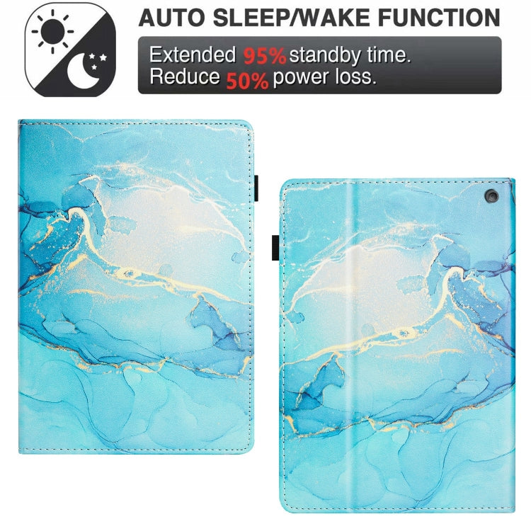 For Amazon Fire HD10 2023 / HD10 Plus Marble Litchi Leather Smart Tablet Case(Green) by bashfashion