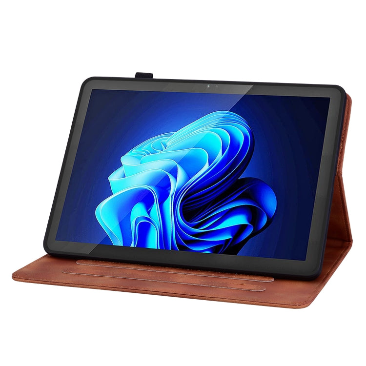 For itel Pad One 10.1 Lily Embossed Leather Tablet Case(Brown) by bashfashion