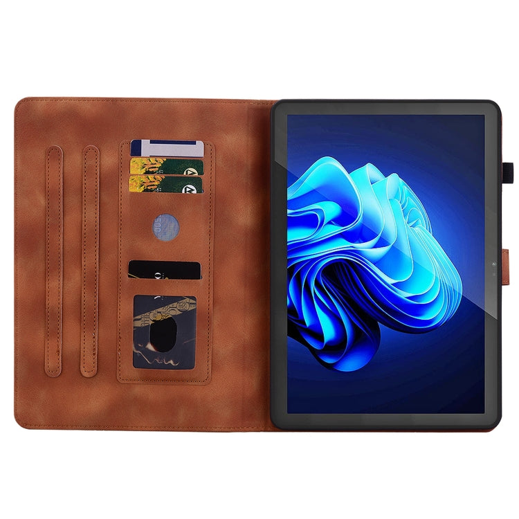 For itel Pad One 10.1 Lily Embossed Leather Tablet Case(Brown) by bashfashion