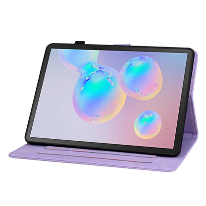 For Samsung Galaxy Tab S6 SM-T860 / SM-T865 Lily Embossed Leather Tablet Case with Pen(Pink) by bashfashion