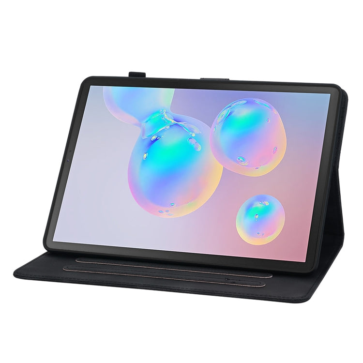 For Samsung Galaxy Tab S6 SM-T860 / SM-T865 Lily Embossed Leather Tablet Case with Pen(Black) by bashfashion