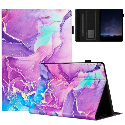 For Samsung Galaxy Tab A 10.1 2019 /T510 Marble Litchi Leather Tablet Case(Purple) by bashfashion
