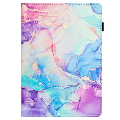 For Samsung Galaxy Tab A 10.1 2019 /T510 Marble Litchi Leather Tablet Case(Purple Blue) by bashfashion