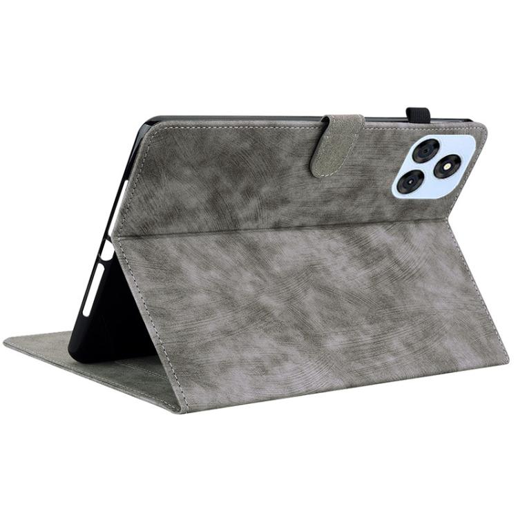 For itel VistaTab 30 Tiger Pattern Flip Leather Tablet Case(Grey) by bashfashion