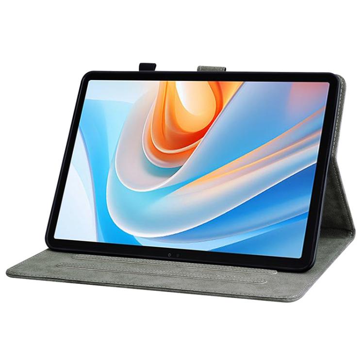 For itel VistaTab 30 Tiger Pattern Flip Leather Tablet Case(Grey) by bashfashion