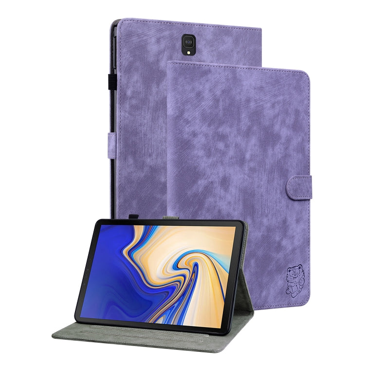 For Samsung Galaxy Tab S4 10.5 SM-T830 Tiger Pattern Flip Leather Tablet Case(Purple) by bashfashion