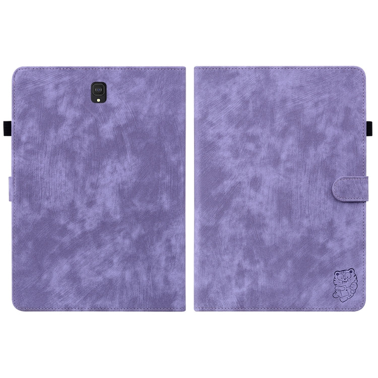 For Samsung Galaxy Tab S4 10.5 SM-T830 Tiger Pattern Flip Leather Tablet Case(Purple) by bashfashion
