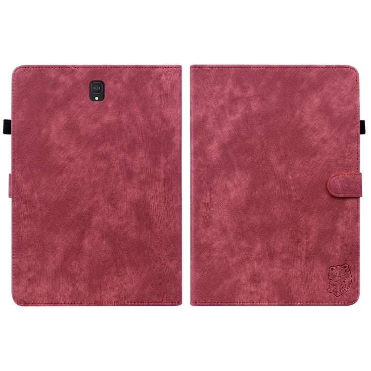 For Samsung Galaxy Tab S4 10.5 SM-T830 Tiger Pattern Flip Leather Tablet Case(Red) by bashfashion