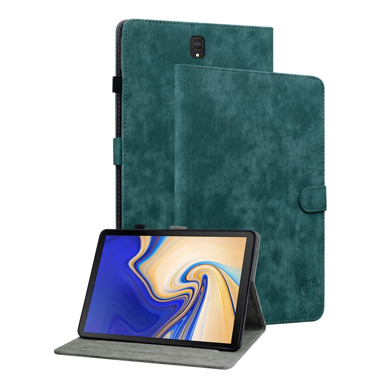 For Samsung Galaxy Tab S4 10.5 SM-T830 Tiger Pattern Flip Leather Tablet Case(Dark Green) by bashfashion