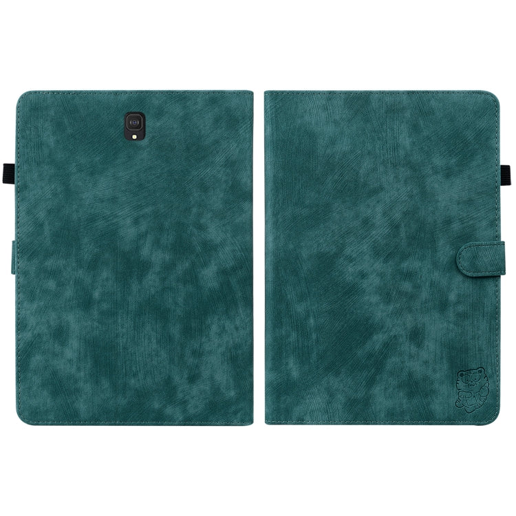 For Samsung Galaxy Tab S4 10.5 SM-T830 Tiger Pattern Flip Leather Tablet Case(Dark Green) by bashfashion