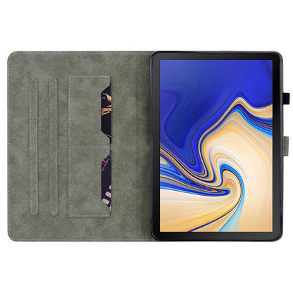 For Samsung Galaxy Tab S4 10.5 SM-T830 Tiger Pattern Flip Leather Tablet Case(Dark Green) by bashfashion
