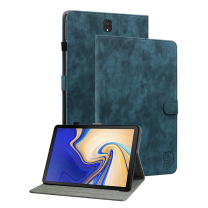 For Samsung Galaxy Tab S4 10.5 SM-T830 Tiger Pattern Flip Leather Tablet Case(Dark Blue) by bashfashion