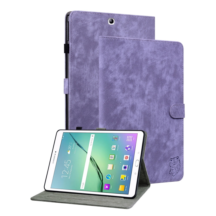 For Samsung Galaxy Tab S2 9.7 T810 T815 Tiger Pattern Flip Leather Tablet Case(Purple) by bashfashion