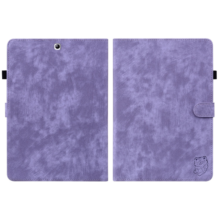 For Samsung Galaxy Tab S2 9.7 T810 T815 Tiger Pattern Flip Leather Tablet Case(Purple) by bashfashion