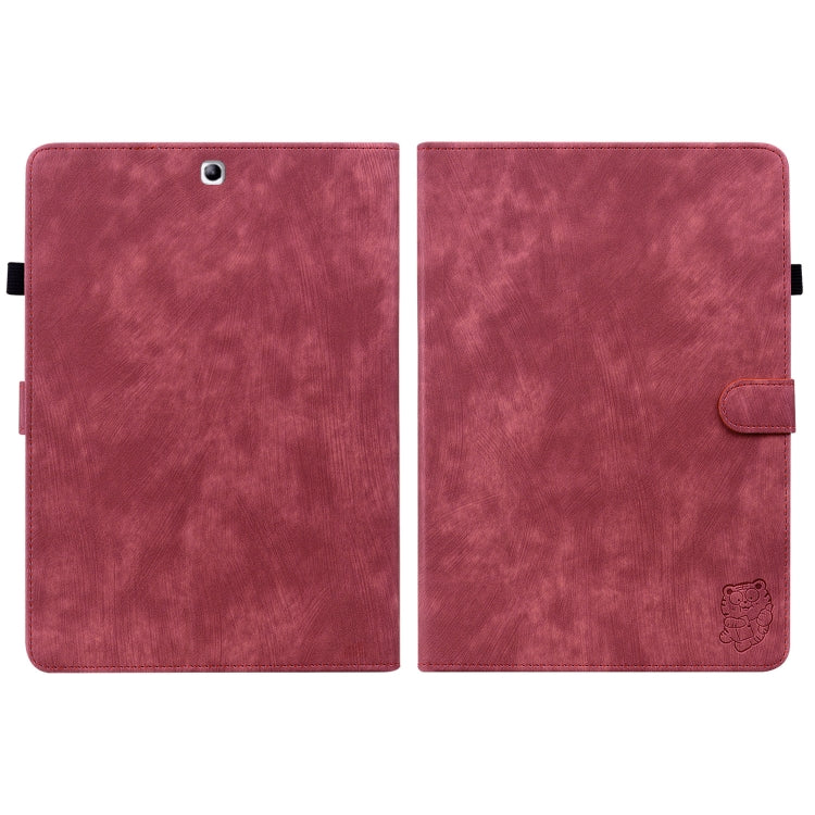 For Samsung Galaxy Tab S2 9.7 T810 T815 Tiger Pattern Flip Leather Tablet Case(Red) by bashfashion
