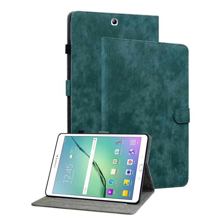 For Samsung Galaxy Tab S2 9.7 T810 T815 Tiger Pattern Flip Leather Tablet Case(Dark Green) by bashfashion