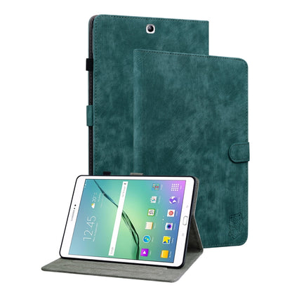 For Samsung Galaxy Tab S2 9.7 T810 T815 Tiger Pattern Flip Leather Tablet Case(Dark Green) by bashfashion