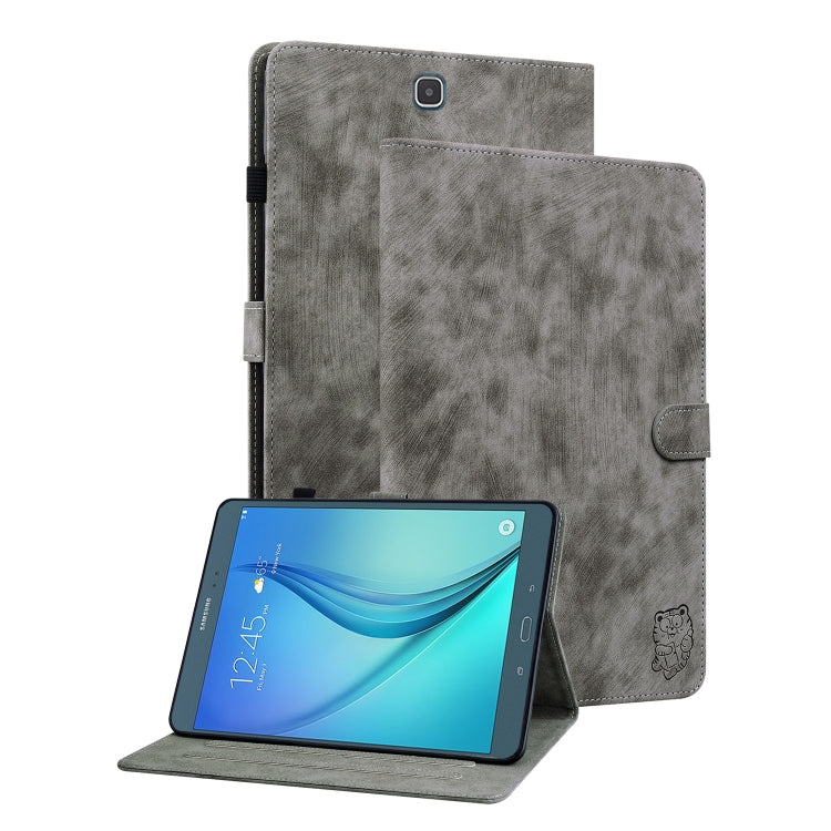 For Samsung Galaxy Tab A 9.7 T550 T555 Tiger Pattern Flip Leather Tablet Case(Grey) by bashfashion