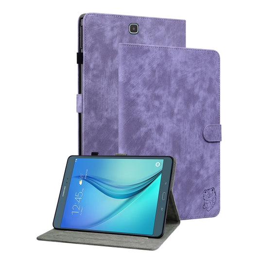 For Samsung Galaxy Tab A 9.7 T550 T555 Tiger Pattern Flip Leather Tablet Case(Purple) by bashfashion