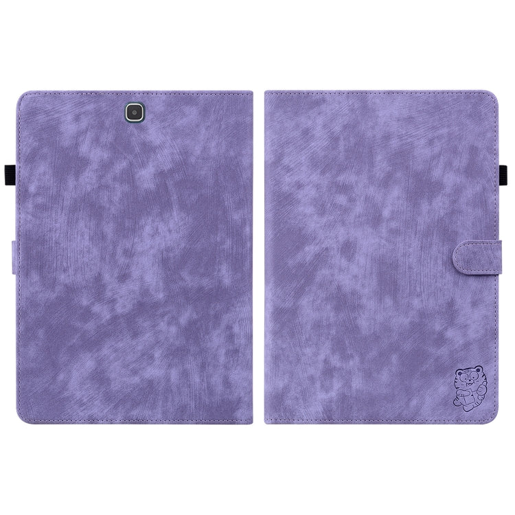 For Samsung Galaxy Tab A 9.7 T550 T555 Tiger Pattern Flip Leather Tablet Case(Purple) by bashfashion