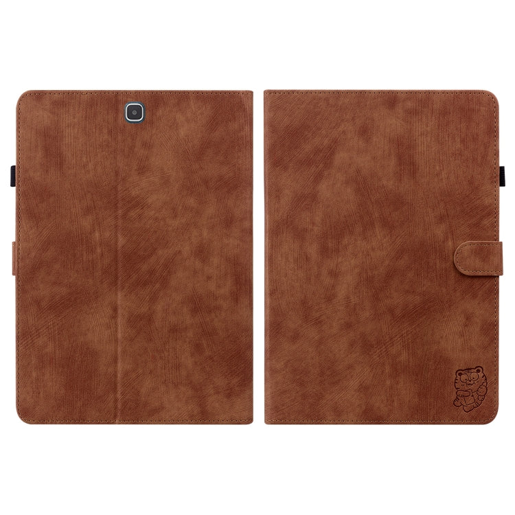 For Samsung Galaxy Tab A 9.7 T550 T555 Tiger Pattern Flip Leather Tablet Case(Brown) by bashfashion