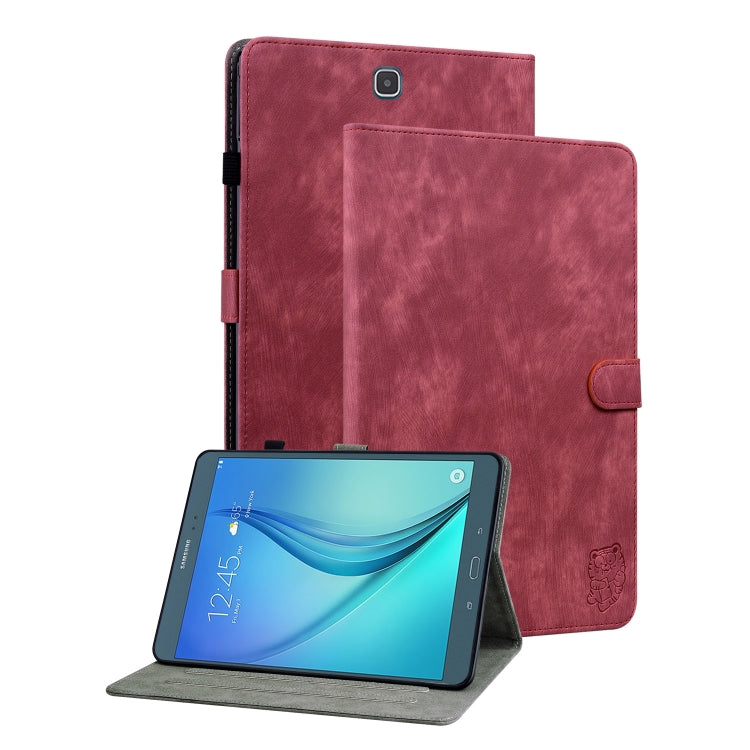 For Samsung Galaxy Tab A 9.7 T550 T555 Tiger Pattern Flip Leather Tablet Case(Red) by bashfashion