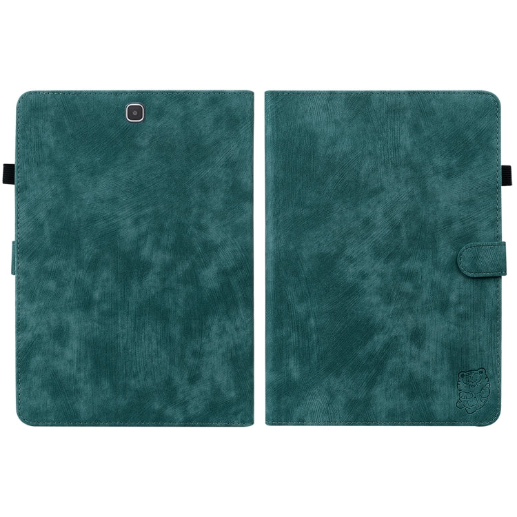 For Samsung Galaxy Tab A 9.7 T550 T555 Tiger Pattern Flip Leather Tablet Case(Dark Green) by bashfashion