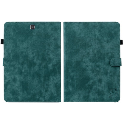For Samsung Galaxy Tab A 9.7 T550 T555 Tiger Pattern Flip Leather Tablet Case(Dark Green) by bashfashion