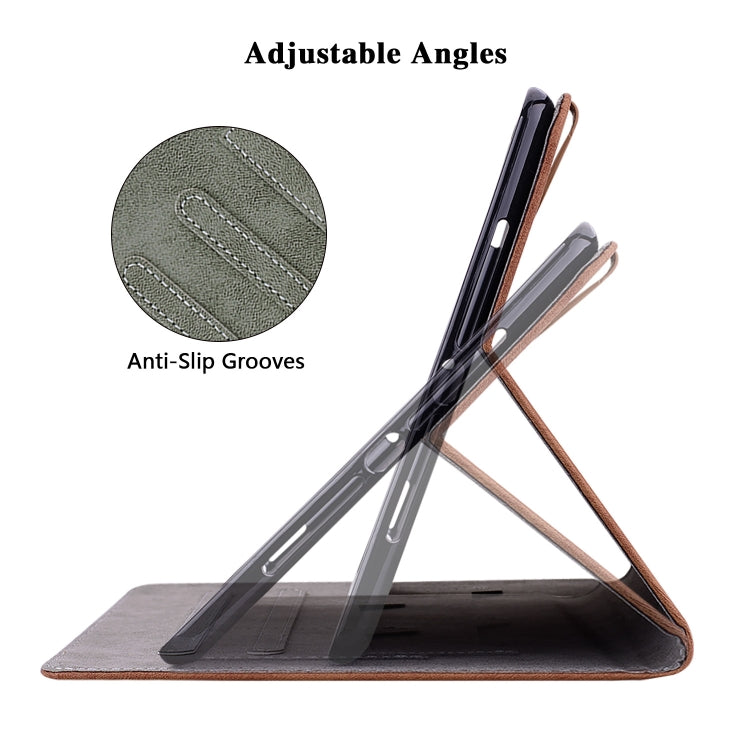 For Samsung Galaxy Tab S6 SM-T860/T865 Tiger Pattern Flip Leather Tablet Case, without Pen(Brown) by bashfashion