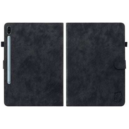 For Samsung Galaxy Tab S6 SM-T860/T865 Tiger Pattern Flip Leather Tablet Case, without Pen(Black) by bashfashion