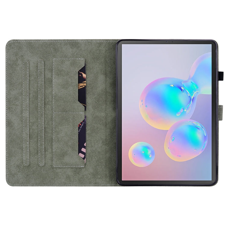 For Samsung Galaxy Tab S6 SM-T860/T865 Tiger Pattern Flip Leather Tablet Case, without Pen(Black) by bashfashion