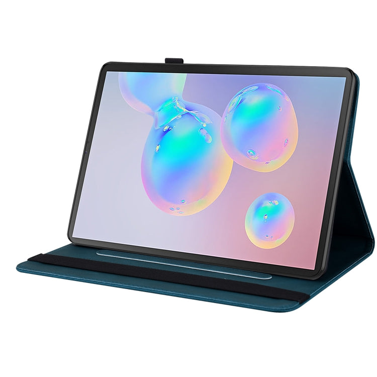 For Samsung Galaxy Tab S6 SM-T860/T865 Butterfly Flower Embossed Leather Tablet Case, without Pen(Blue) by bashfashion